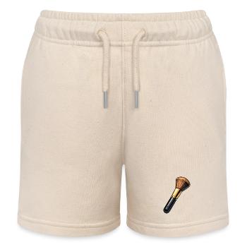 Makeup Brush Illustration - Kids Organic Sweat Shorts by Stanley/Stella - soft Ecru - Front