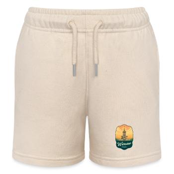 Warschauer Kulturpalac Retro-Reiseabzeichen - Kinder Organic Joggingshorts Mini Bolter von Stanley/Stella - Natur - Vorne