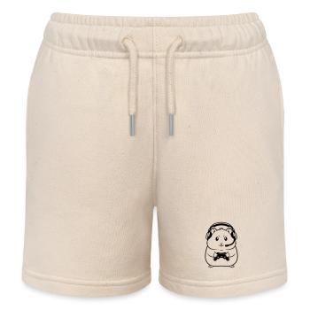 Gamer Hamster Controller Outline - Kinder Organic Joggingshorts Mini Bolter von Stanley/Stella - Natur - Vorne