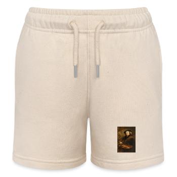 Old Master with Palette - Kids Organic Sweat Shorts by Stanley/Stella - soft Ecru - Front