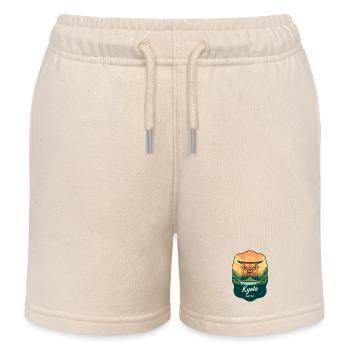 Kyoto Golden Pavilion Vintage-Sonnenuntergangsabzeichen - Kinder Organic Joggingshorts Mini Bolter von Stanley/Stella - Natur - Vorne