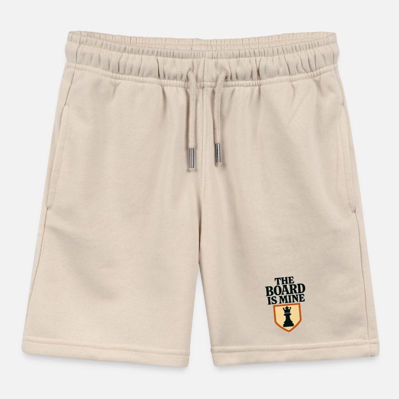 Queen and Shield Chess Master Kids Organic Sweat Shorts by Stanley/Stella