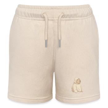 Sweat à capuche chameau : style urbain cosy - Short de jogging enfant bio Stanley/Stella - écru doux - Devant