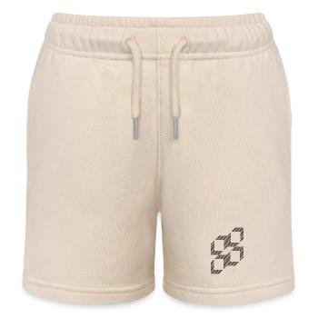 Design von Quadraten außerhalb der Linien - Kinder Organic Joggingshorts Mini Bolter von Stanley/Stella - Natur - Vorne