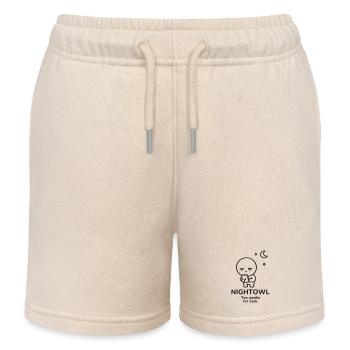 Nightowl – Too Awake | Late Night Mood - Kids Organic Sweat Shorts by Stanley/Stella - soft Ecru - Front