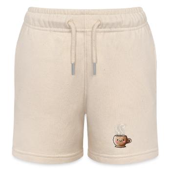 Kawaii Mug - Kids Organic Sweat Shorts by Stanley/Stella - soft Ecru - Front