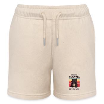 My Coffee And I Cat Moment - Kinder Organic Joggingshorts Mini Bolter von Stanley/Stella - Natur - Vorne
