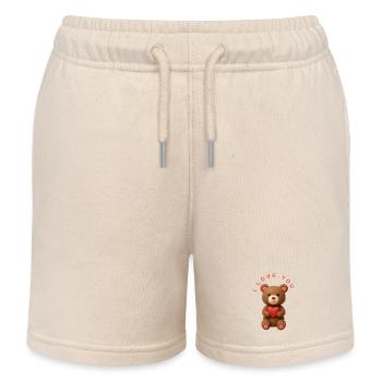 I LOVE YOU - Kinder Organic Joggingshorts Mini Bolter von Stanley/Stella - Natur - Vorne