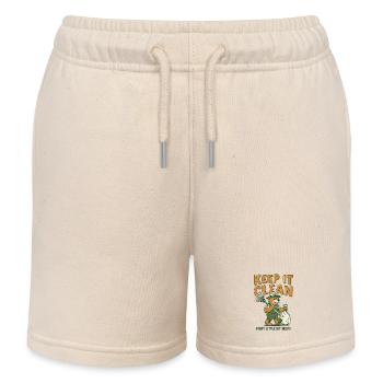 Keep It Clean Bear Clean-Grafik - Kinder Organic Joggingshorts Mini Bolter von Stanley/Stella - Natur - Vorne