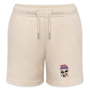 Süß aber chaotisch - Kuh mit Eiskaffee - Kinder Organic Joggingshorts Mini Bolter von Stanley/Stella - Natur - Vorne