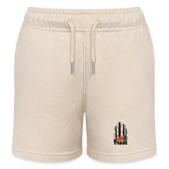 Fox peeping through leaves - Kids Organic Sweat Shorts by Stanley/Stella - soft Ecru - Front