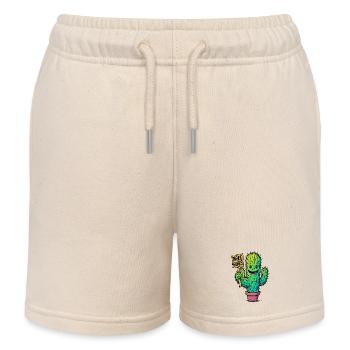 Cactus with Free Hugs - Kids Organic Sweat Shorts by Stanley/Stella - soft Ecru - Front