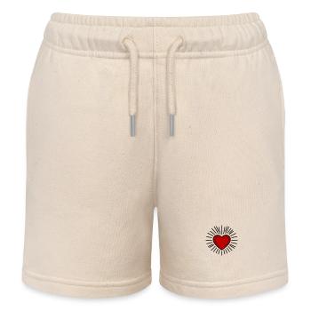 Heart symbolism - Kids Organic Sweat Shorts by Stanley/Stella - soft Ecru - Front