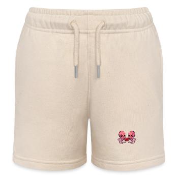Poulpe Couple Coeur - Short de jogging enfant bio Stanley/Stella - écru doux - Devant