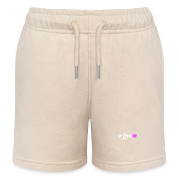 Love Heart - Kids Organic Sweat Shorts by Stanley/Stella - soft Ecru - Front