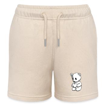 Teddy bear with heart - Kids Organic Sweat Shorts by Stanley/Stella - soft Ecru - Front