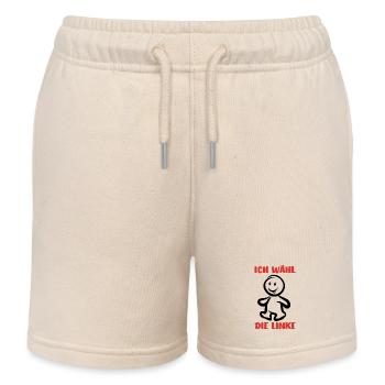 Ich wähl die Linke - Wähler - Stimme - Kinder Organic Joggingshorts Mini Bolter von Stanley/Stella - Natur - Vorne