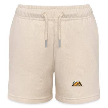 Camping Tent Outdoor - Kids Organic Sweat Shorts by Stanley/Stella - soft Ecru - Front