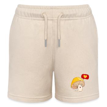Mushroom and Love - Kids Organic Sweat Shorts by Stanley/Stella - soft Ecru - Front