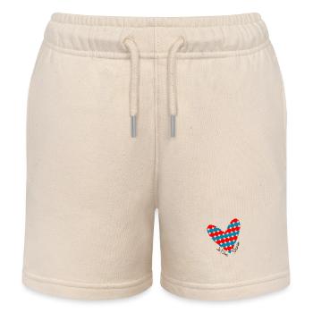 LIEBE. PAAR. ICH HABE GERADE GEHEIRATET. Junggesellinnenabschied. VALENTINSTAG. - Kinder Organic Joggingshorts Mini Bolter von Stanley/Stella - Natur - Vorne