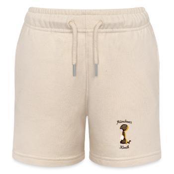 Münchner Kindl mit Dackel und Jutebeutel - Kinder Organic Joggingshorts Mini Bolter von Stanley/Stella - Natur - Vorne