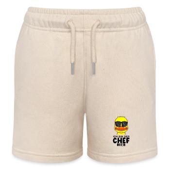 Baby Junge Lustiger Spruch Chef - Kinder Organic Joggingshorts Mini Bolter von Stanley/Stella - Natur - Vorne