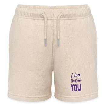 ICH HABE GERADE GEHEIRATET. Junggesellinnenabschied. HEILIGER VALENTINSTAG. PAAR. LIEBE - Kinder Organic Joggingshorts Mini Bolter von Stanley/Stella - Natur - Vorne
