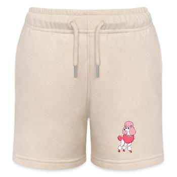 Eleganter Pudel stolziert: Digitale Kunst - Kinder Organic Joggingshorts Mini Bolter von Stanley/Stella - Natur - Vorne
