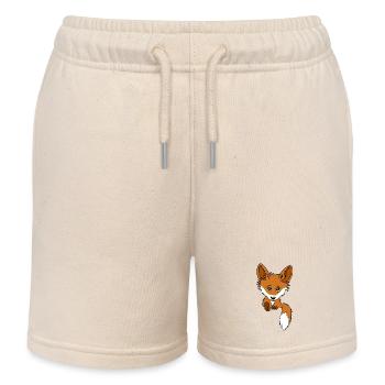 Fox - Peeps out of the bag - Kids Organic Sweat Shorts by Stanley/Stella - soft Ecru - Front