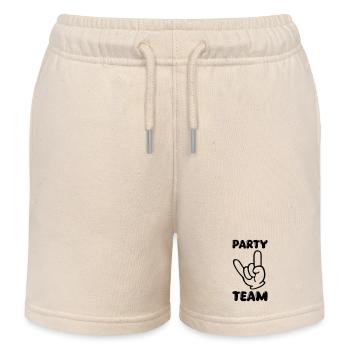 Rock Hand Party Team - Kids Organic Sweat Shorts by Stanley/Stella - soft Ecru - Front