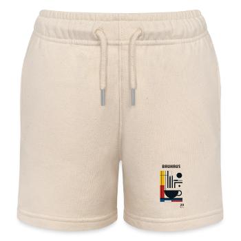 Bauhaus Coffee Mug Colors - Kids Organic Sweat Shorts by Stanley/Stella - soft Ecru - Front