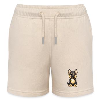 German Shepherd Hund Comic Niedlich - Kinder Organic Joggingshorts Mini Bolter von Stanley/Stella - Natur - Vorne