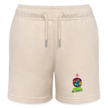 Autism Awareness Hooked on Kindness - Kids Organic Sweat Shorts by Stanley/Stella - soft Ecru - Front
