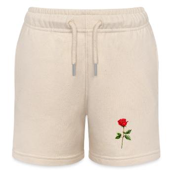 Rose Blume Liebe - Kinder Organic Joggingshorts Mini Bolter von Stanley/Stella - Natur - Vorne