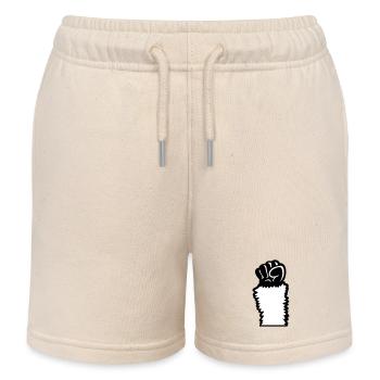 Lama Faust hochstrecken Haarig Affe Rebellion Hand - Kinder Organic Joggingshorts Mini Bolter von Stanley/Stella - Natur - Vorne