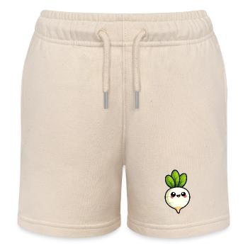 Radish / Vegetables - Kids Organic Sweat Shorts by Stanley/Stella - soft Ecru - Front