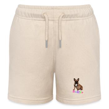 French Bulldog - Kids Organic Sweat Shorts by Stanley/Stella - soft Ecru - Front
