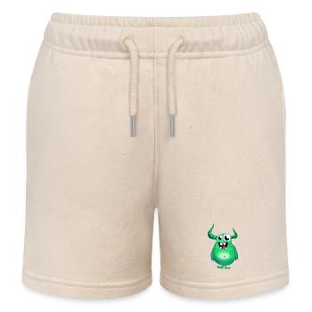 Vert monstre - Short de jogging enfant bio Stanley/Stella - écru doux - Devant