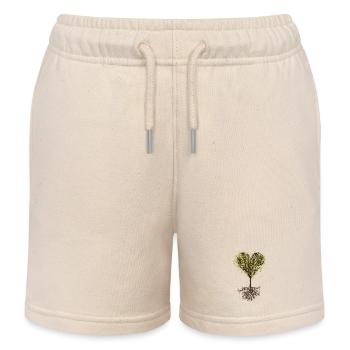 herzförmige Baumkrone mit Blätter und Wurzel - Kinder Organic Joggingshorts Mini Bolter von Stanley/Stella - Natur - Vorne