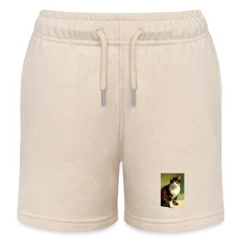 Cats Picture - Kids Organic Sweat Shorts by Stanley/Stella - soft Ecru - Front
