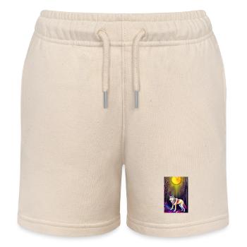 Wolf und Mond - Kinder Organic Joggingshorts Mini Bolter von Stanley/Stella - Natur - Vorne