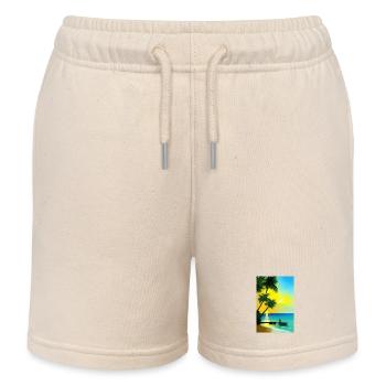 Plage des palmiers des Caraïbes - Short de jogging enfant bio Stanley/Stella - écru doux - Devant
