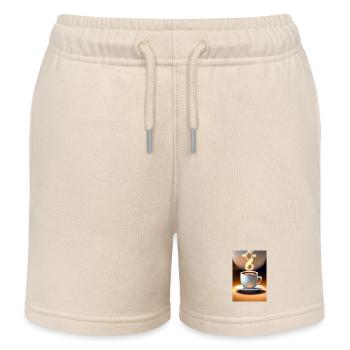 Café, grains de café - Short de jogging enfant bio Stanley/Stella - écru doux - Devant