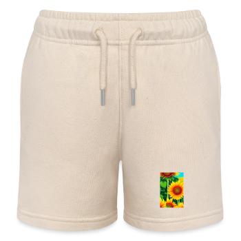 Sonnenblumen - Kinder Organic Joggingshorts Mini Bolter von Stanley/Stella - Natur - Vorne
