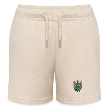 Schöner eleganter Pfau in grünen Farben. - Kinder Organic Joggingshorts Mini Bolter von Stanley/Stella - Natur - Vorne