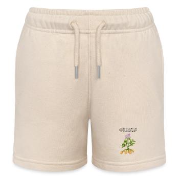 Growing Tree Motif - Kids Organic Sweat Shorts by Stanley/Stella - soft Ecru - Front