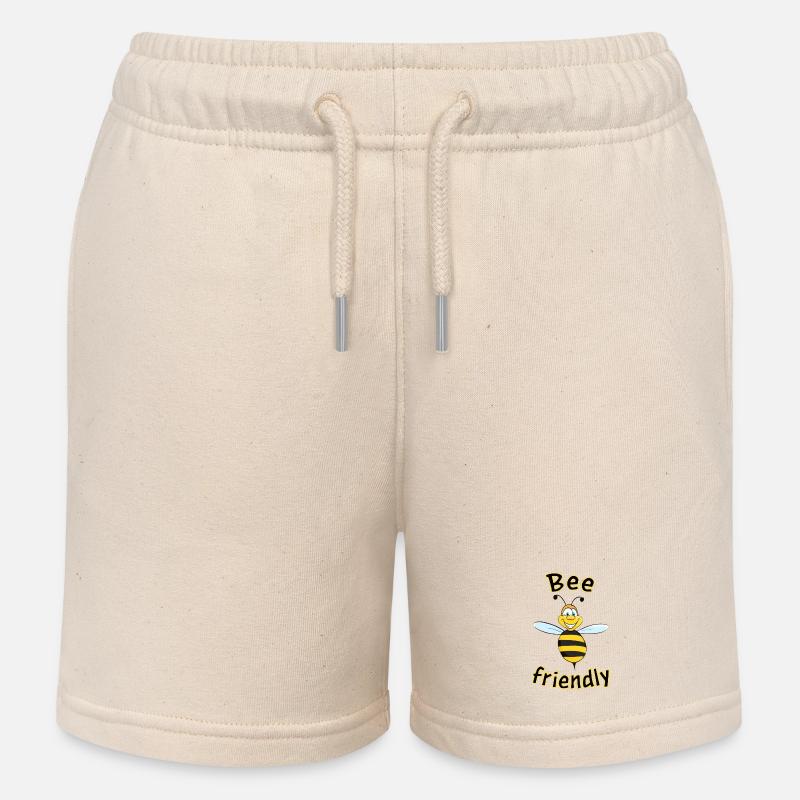 Respectueux des abeilles - Short de jogging enfant bio Stanley/Stella - écru doux