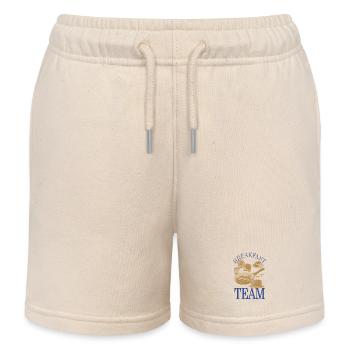 Breakfast Team – Retro Frühstücks-Motiv - Kinder Organic Joggingshorts Mini Bolter von Stanley/Stella - Natur - Vorne
