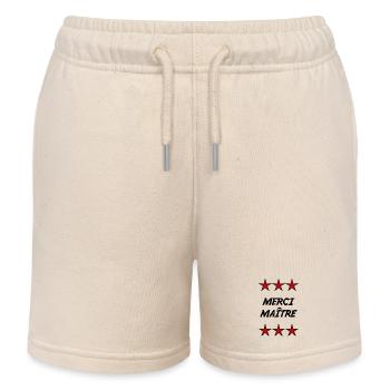 MAÎTRE. MAITRE. MERCI. MERCI MAÎTRE. MAITRE - Short de jogging enfant bio Stanley/Stella - écru doux - Devant