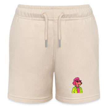 Neon Dackel Dame - Kinder Organic Joggingshorts Mini Bolter von Stanley/Stella - Natur - Vorne